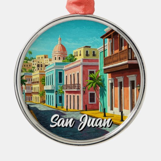 Old San Juan Puerto Rico Reizen Metalen Ornament (Voorkant)