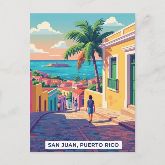 Old San Juan Puerto Rico Travel Briefkaart (Voorkant)