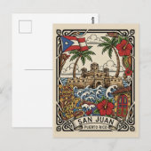 Old San Juan Puerto Rico Travel Briefkaart (Voorkant / Achterkant)