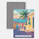 Old San Juan Puerto Rico Travel Magneet (Voorkant / Achterkant)