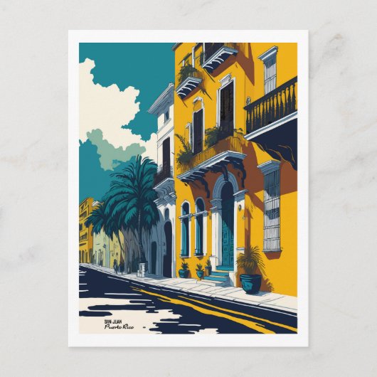 Old San Juan street Briefkaart (Voorkant)