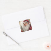 Old Santa Claus Vierkante Sticker (Envelop)