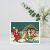 Old Santa Claus with Jesus familiy, religious Briefkaart (Staand voorkant)