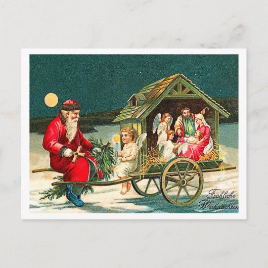 Old Santa Claus with Jesus familiy, religious Briefkaart (Voorkant)