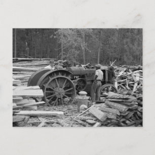 Old Sawmill Tractor, 1935 Briefkaart
