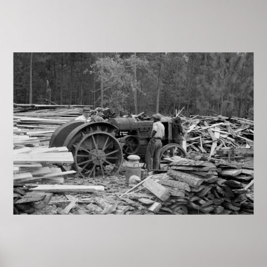 Old Sawmill Tractor, 1935 Poster (Voorkant)