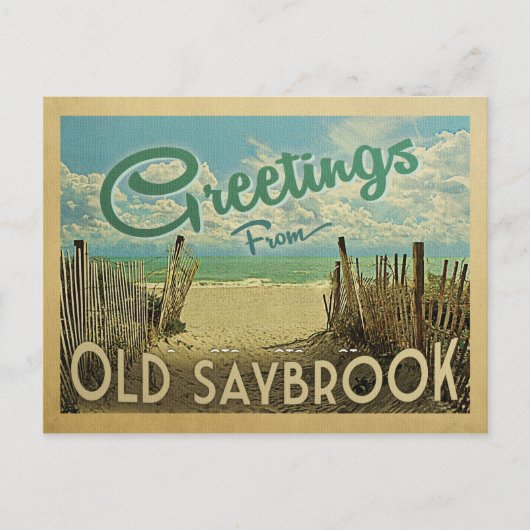 Old Saybrook Beach Vintage Travel Briefkaart (Voorkant)