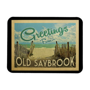 Old Saybrook Beach Vintage Travel Magneet