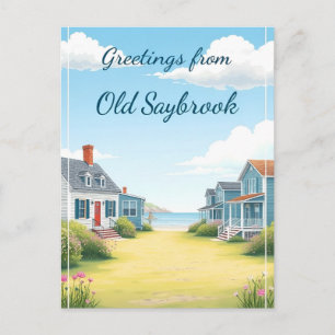 Old Saybrook, Connecticut – Historische kusthuizen Briefkaart