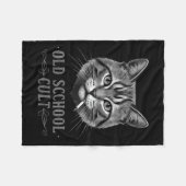 Old Scchool Cult Funny Cat For Cool People And - F Fleece Deken (Voorkant (Horizontaal))