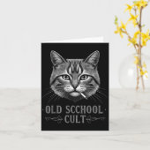 Old Scchool Cult Funny Cat For Cool People And - F Kaart (Gele Bloem)