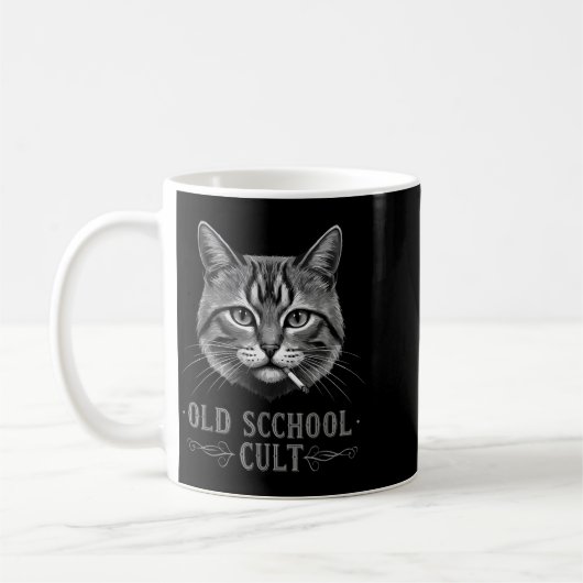 Old Scchool Cult Funny Cat For Cool People And - F Koffiemok (Links)