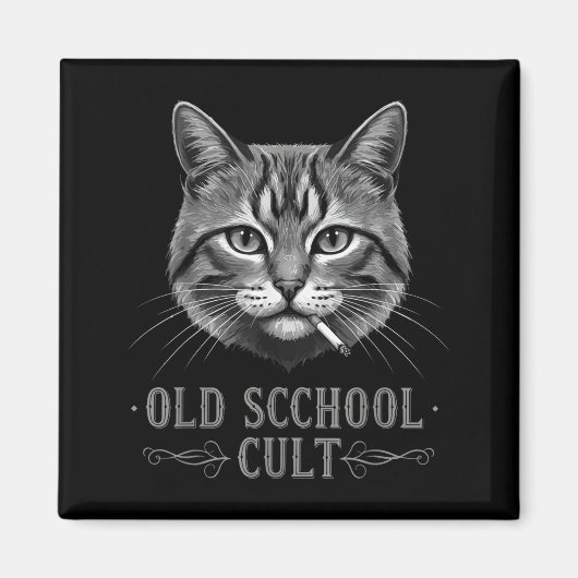Old Scchool Cult Funny Cat For Cool People And - F Magneet (Voorkant)