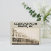 Old Scene uit Downtown Higbee, MO Briefkaart (Staand voorkant)