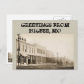 Old Scene uit Downtown Higbee, MO Briefkaart (Voorkant / Achterkant)