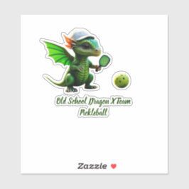 Old Schook Dragon X Pickleball Team Kids Sticker