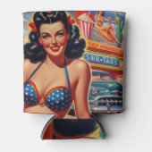 Old School 1950s Meisje Blikjeskoeler (Voorkant)