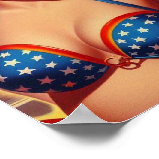 Old School 1950s Meisje Poster (Hoek)