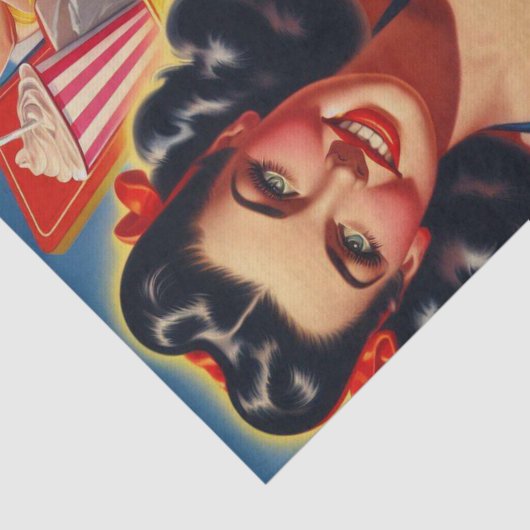 Old School 1950s Meisje Tissuepapier (Detail)