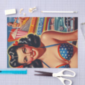 Old School 1950s Meisje Tissuepapier (Craft)