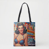 Old School 1950s Meisje Tote Bag (Voorkant)