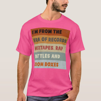 Old School 80s Hip Hop Mixtapes Rap Battles Record T-shirt