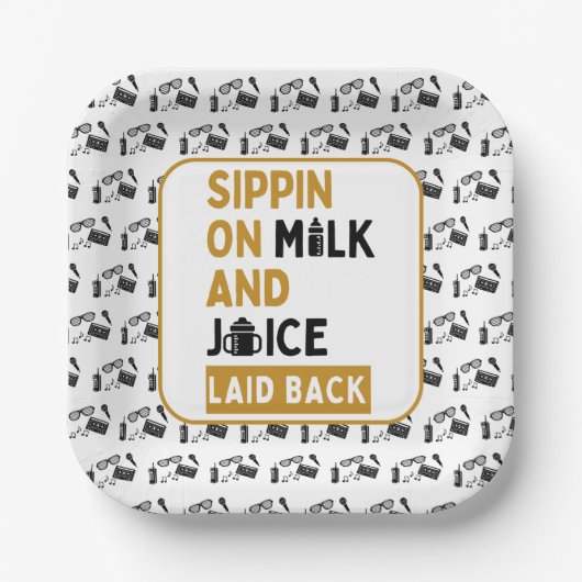 Old School 90's Hip Hop 1e Verjaardag| Baby shower Papieren Bordje (Voorkant)