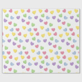 Old School 90s Valentijn's Snoep gekleurde harten Cadeaupapier (Vlak)