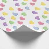 Old School 90s Valentijn's Snoep gekleurde harten Cadeaupapier (Hoek)