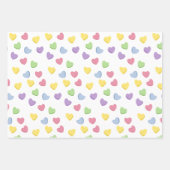 Old School 90s Valentijn's Snoep gekleurde harten Inpakpapier Vel (Voorkant 3)
