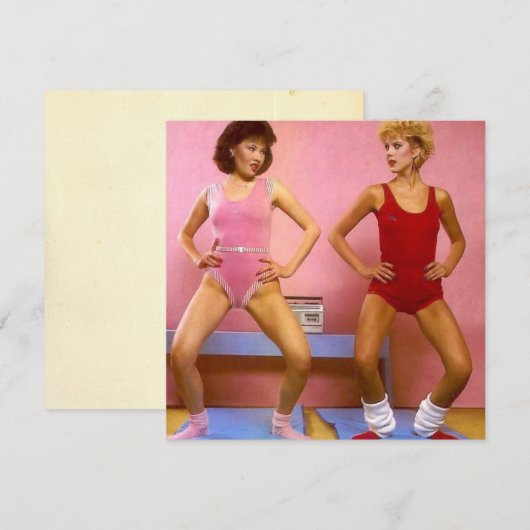 "Old School Aerobics" Flat Note Kaart (Voorkant / Achterkant)