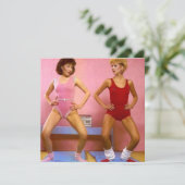 "Old School Aerobics" Flat Note Kaart (Staand voorkant)