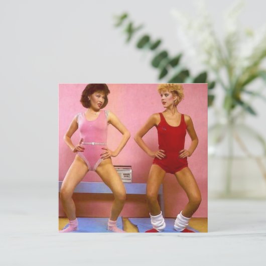  "Old School Aerobics" Flat Note Kaart (Staand voorkant)