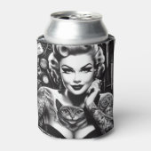 Old School Alternative Tattooed Girl Blikjeskoeler (Blikje Voorkant)