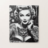 Old School Alternative Tattooed Girl Legpuzzel (Verticaal)