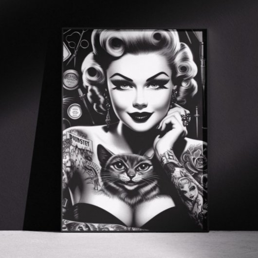 Old School Alternative Tattooed Girl Perfect Poster