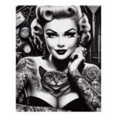 Old School Alternative Tattooed Girl Perfect Poster (Voorkant)