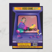 Old School Arcade Videogame uitnodiging (Voorkant / Achterkant)