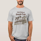 Old School Beach Club Distressed Design T-shirt (Voorkant)