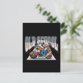 Old School Biker Briefkaart (Staand voorkant)