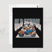 Old School Biker Briefkaart (Voorkant / Achterkant)
