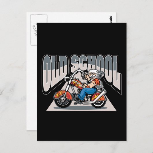 Old School Biker Briefkaart (Voorkant / Achterkant)