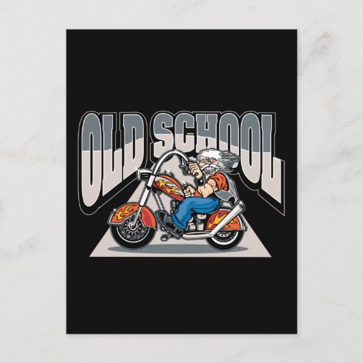 Old School Biker Briefkaart (Voorkant)