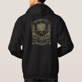 Old School Biker Embleem Custom Motorfiets Hoodie (Achterkant)
