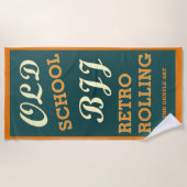 Old School BJJ Retro Rolling Gym Strandlaken (Voorkant)