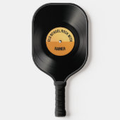 Old School Black Vinyl Record Phonograaf Pickleball Paddle (Voorkant)