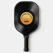 Old School Black Vinyl Record Phonograaf Pickleball Paddle (Achterkant)
