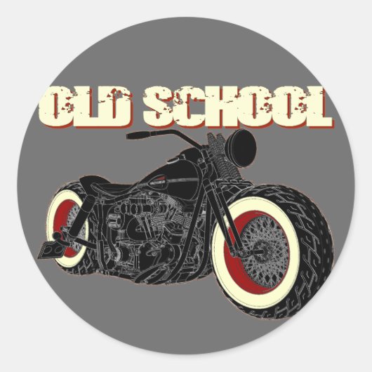 - Old School Bobber-3 Ronde Sticker (Voorkant)