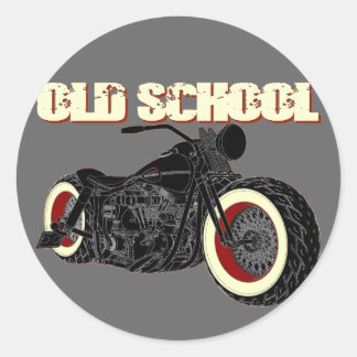 - Old School Bobber-3 Ronde Sticker