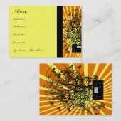 Old School BoomBox Shock-Musical Notes Wervelt Visitekaartje (Voorkant / Achterkant)